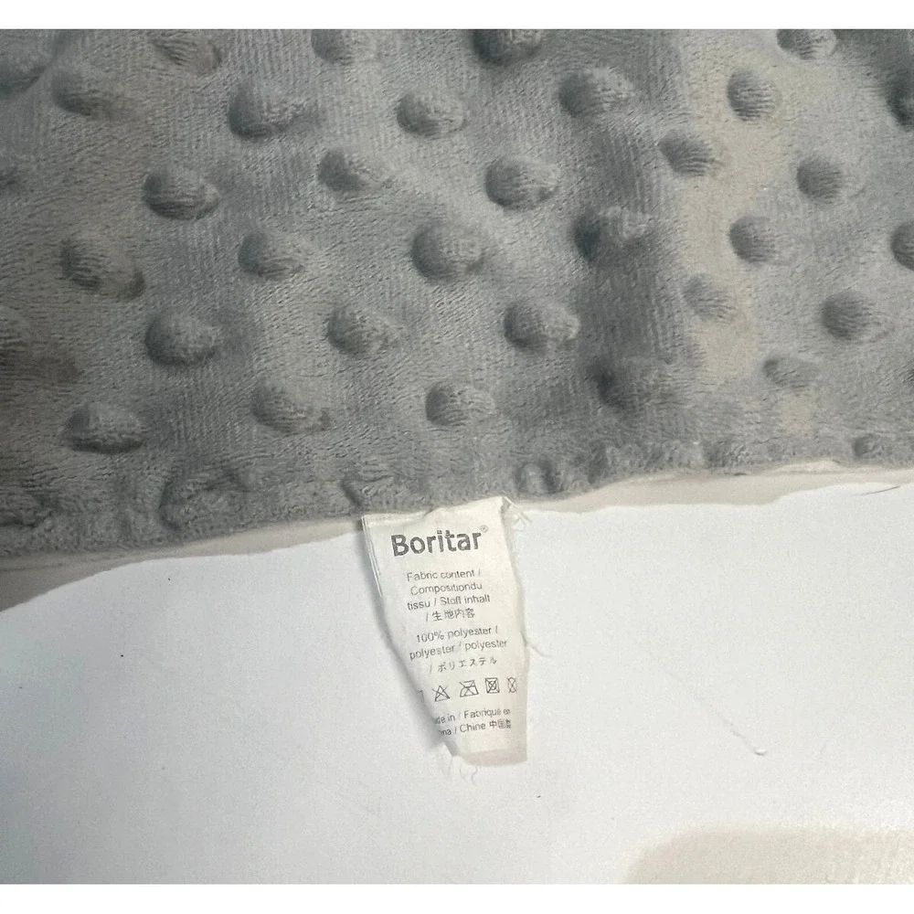 Boritar Gray Elephant‎ Lovey Plush Baby Security Blanket Minky Animal Print Back